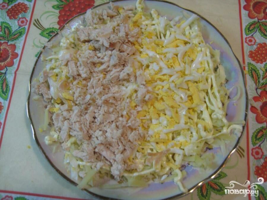 Салат из курицы с ананасом и огурцом